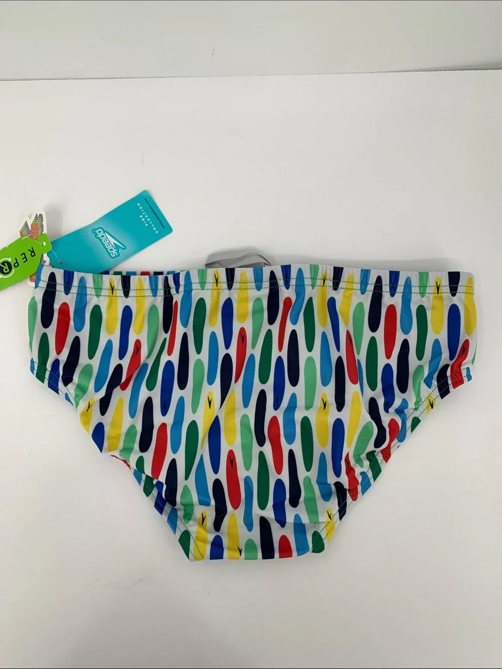 Speedo Endurance racer swimming brief shorts rainbow swim Eco Surf men new 30